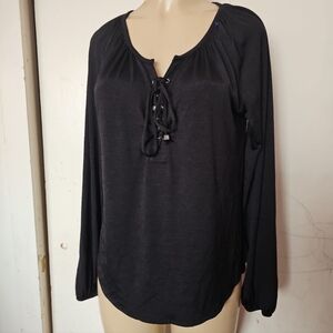 Women's Black Long Sleeve Top